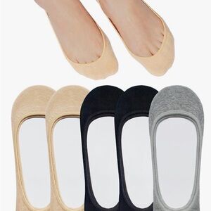 SixDaySox 5 pairs Ultra low-cut invisible socks for Women Black Nude Gray 9-11